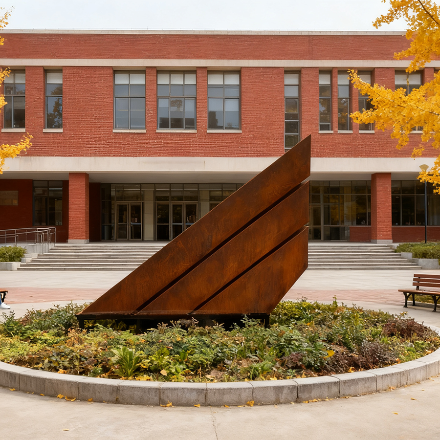 Corten Steel Outdoor Sculpture | Modern Geometric Metal Artwork for Park & Landscape Decoration - Image 5