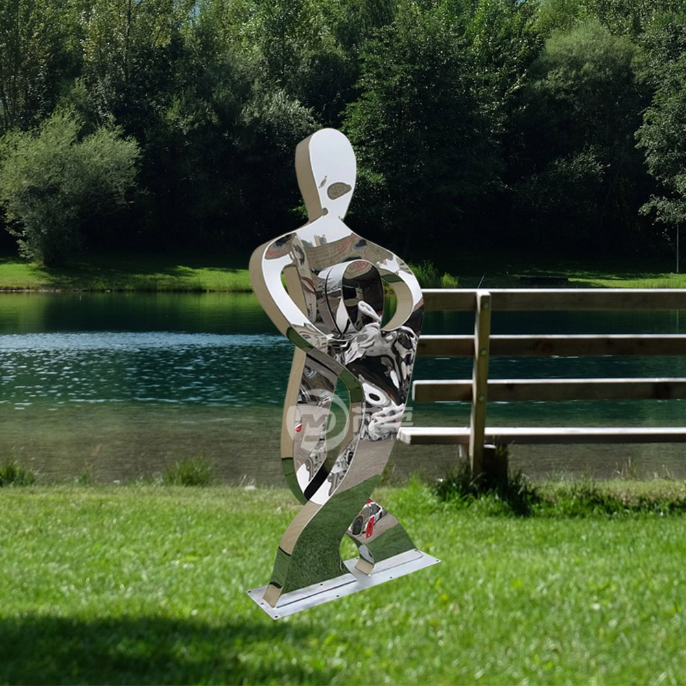 stainless steel dancer sculpture