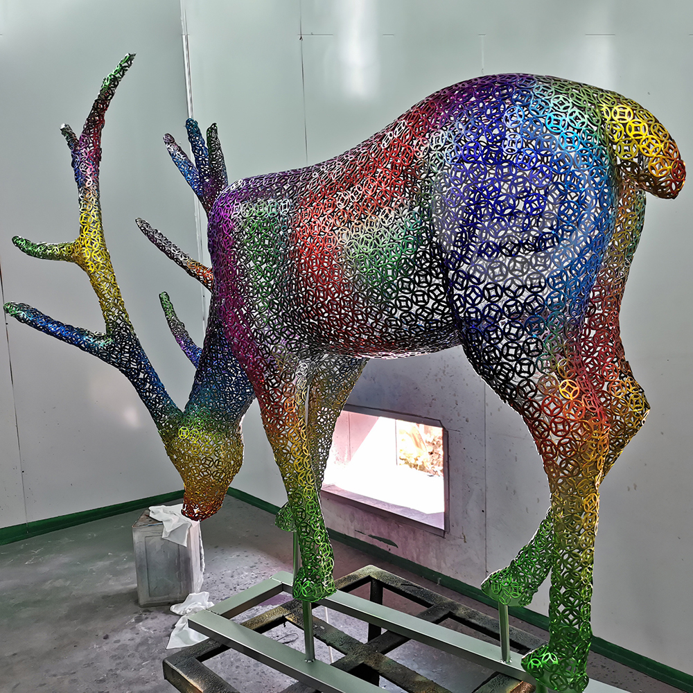 colorful deer sculpture