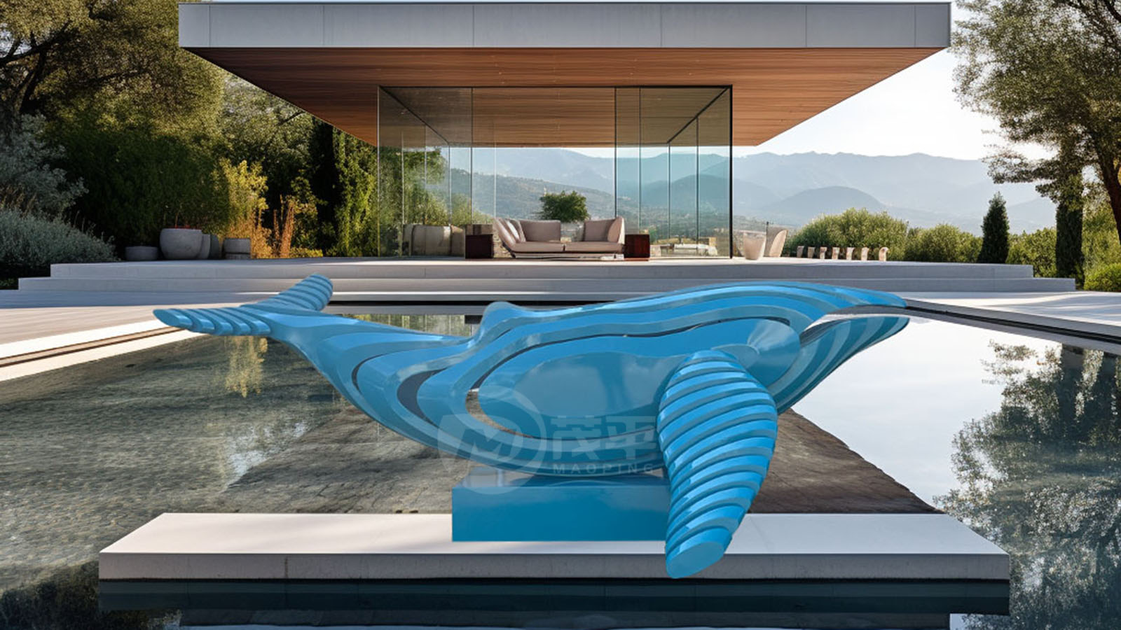 blue whale sculpture