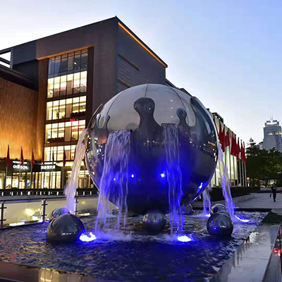 Ball fountain sculpture