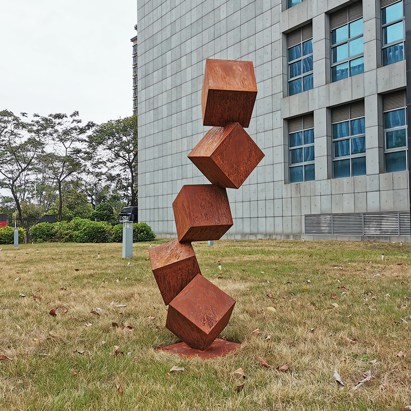 Corten square sculpture