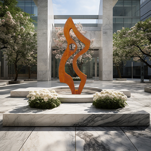 Corten abstract sculpture