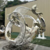 Large stainless steel leaping fish sculpture for square decoration - Image 4