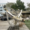 Large stainless steel leaping fish sculpture for square decoration - Image 5
