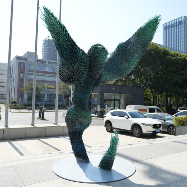 Steel Bird Sculpture – Abstract Art for Public and Private Spaces - Image 2