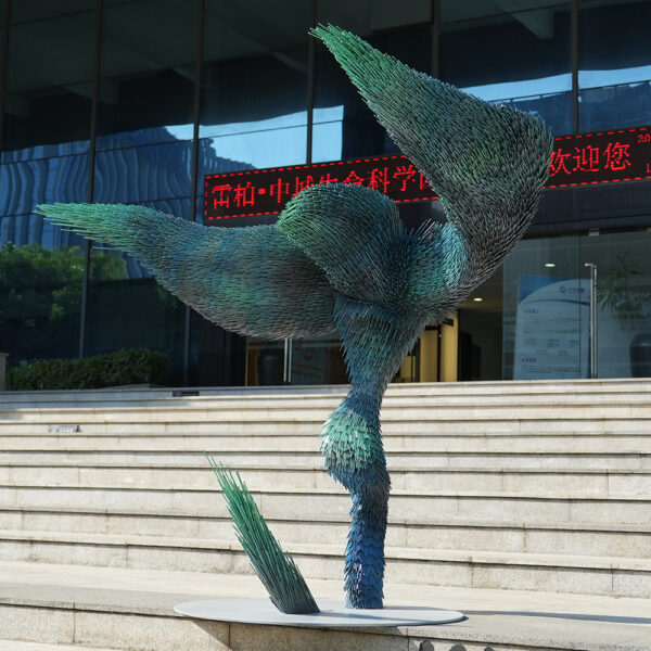 Steel Bird Sculpture – Abstract Art for Public and Private Spaces - Image 4