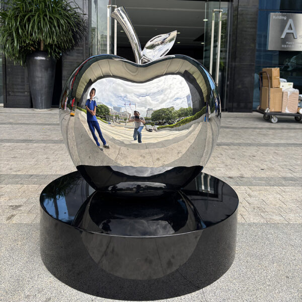 steel apple sculpture 1
