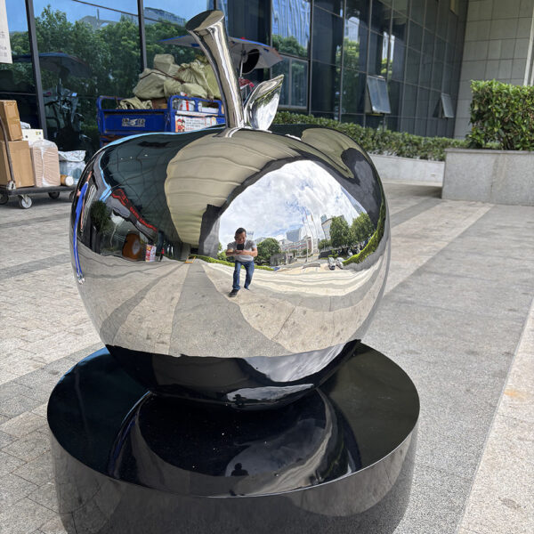 steel apple sculpture 2
