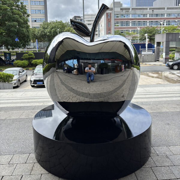 steel apple sculpture 4
