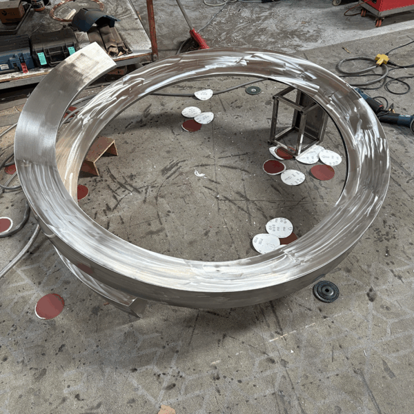 Modern Stainless Steel Fountain Sculpture - Image 5