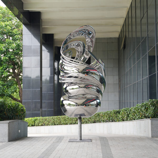 2.5m Stainless Steel Abstract Sculpture | Modern Outdoor & Interior Art Installation - Image 2