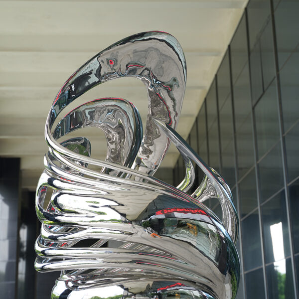 2.5m Stainless Steel Abstract Sculpture | Modern Outdoor & Interior Art Installation - Image 4