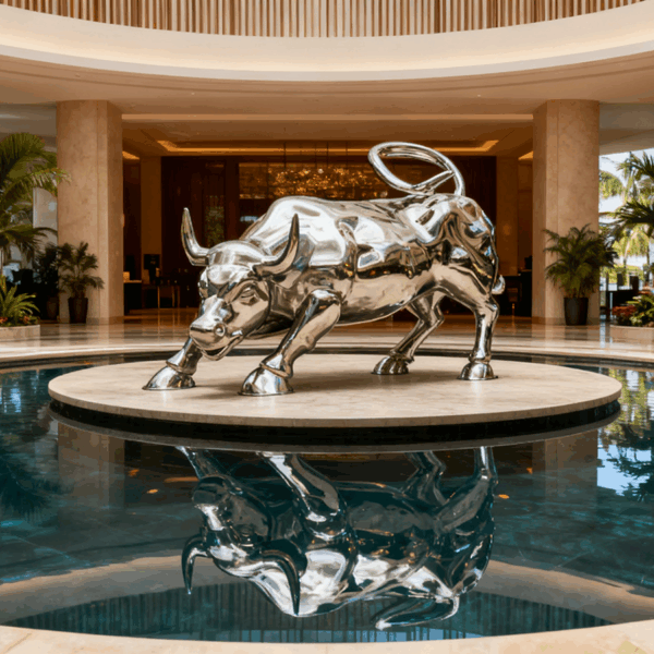Modern Charging Bull Artwork for Outdoor & Corporate Decoration - Image 2