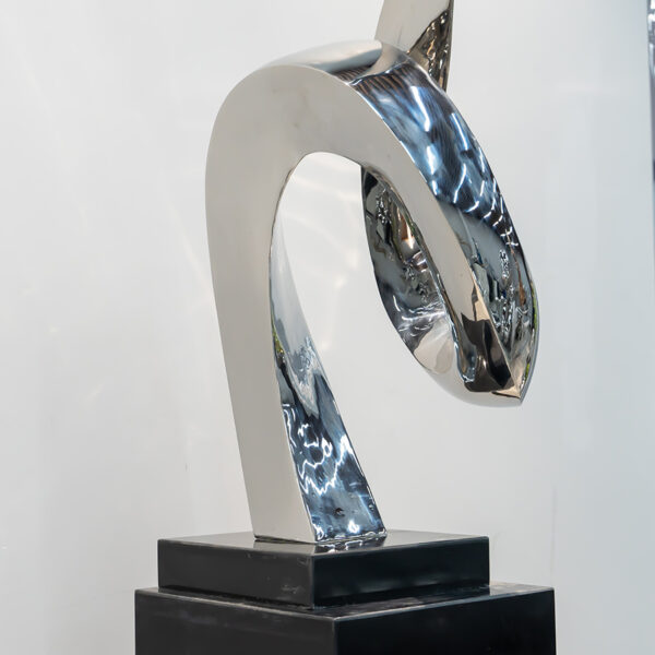 Modern Stainless Steel Sculpture for Interior Decoration - Image 3