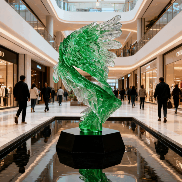 Transparent Resin Wing Sculpture – Modern Interior Art for Luxury Spaces - Image 4
