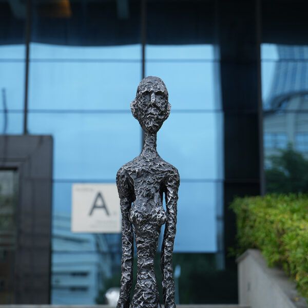 iberglass Abstract Human Sculpture | Modern Black Art Statue for Interior Decoration - Image 4