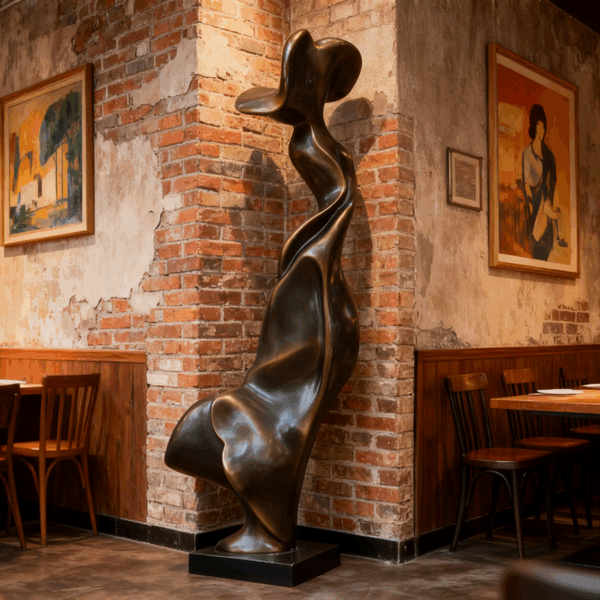 Fiberglass Abstract Sculpture | Bronze Modern Art Decor for Luxury Interiors - Image 5