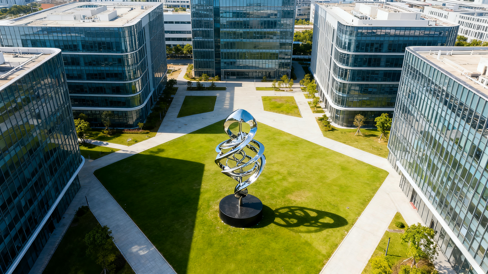 stainless steel outdoor sculpture