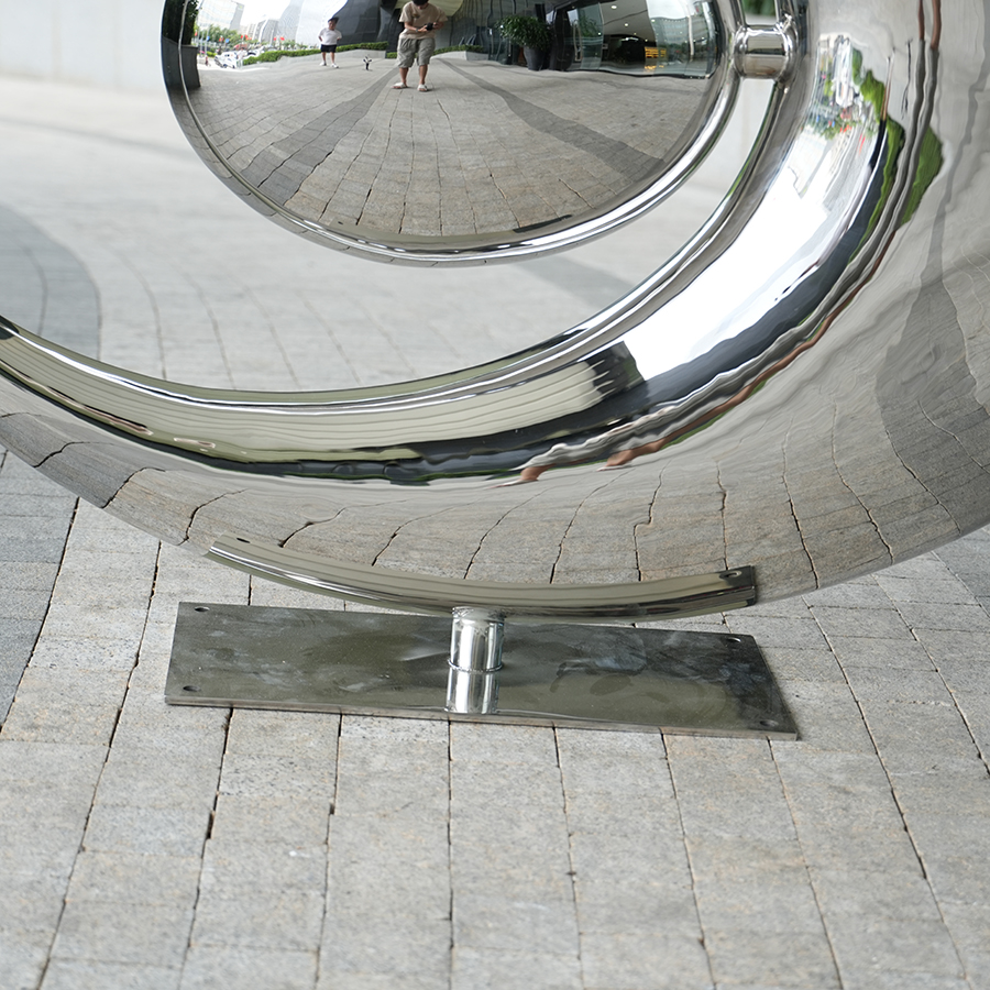 Modern Stainless Steel Abstract Sculpture | Mirror Polished Metal Art for Interior & Outdoor Decoration - Image 5