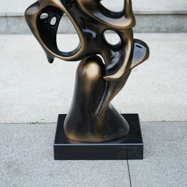 Fiberglass Abstract Sculpture | Modern Bronze Art Piece for Hotel & Interior Decoration - Image 3