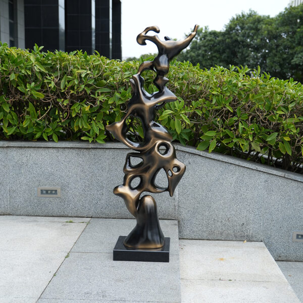 Fiberglass Abstract Sculpture | Modern Bronze Art Piece for Hotel & Interior Decoration - Image 5