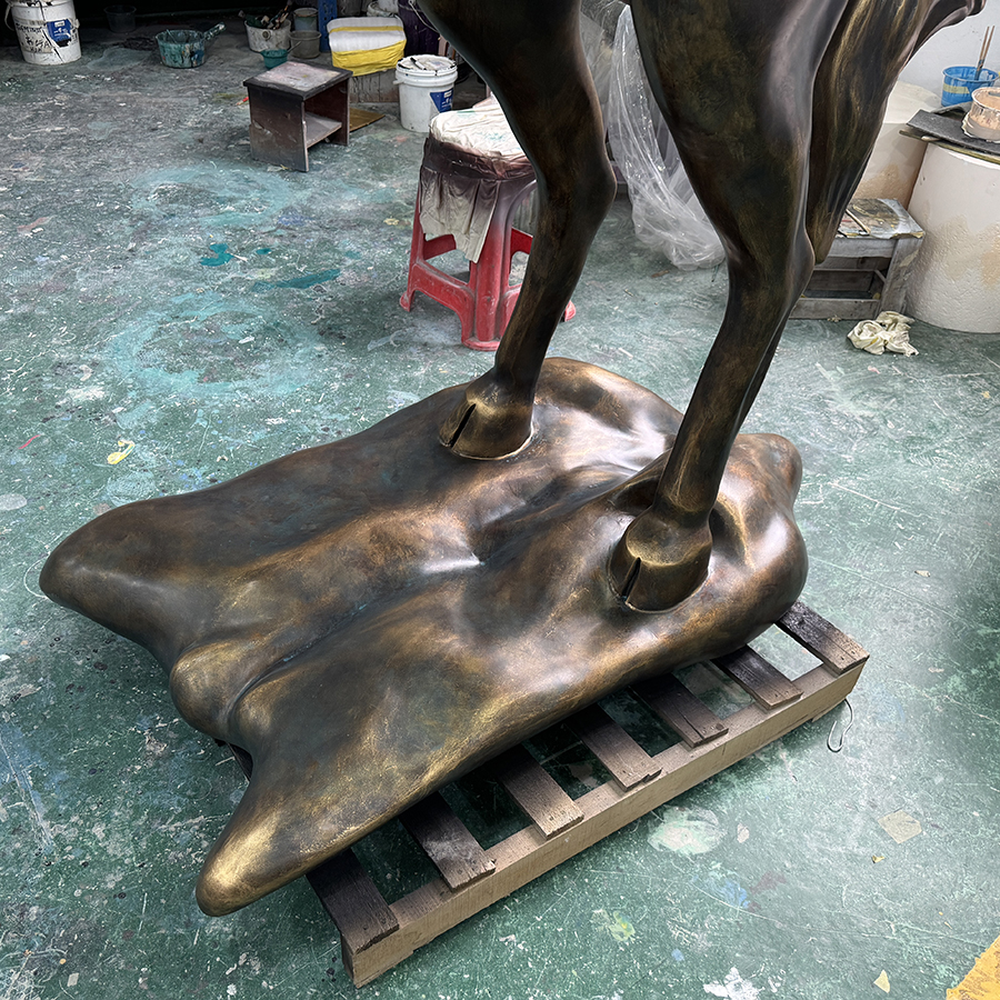 Bronze-Style Fiberglass Warrior on Horseback Sculpture | Heroic Equestrian Statue for Interior Décor - Image 5