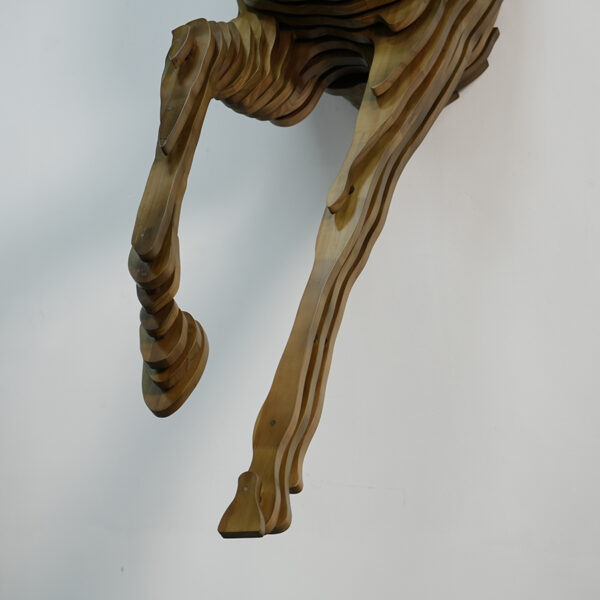 Wooden Horse Wall Sculpture | 3D Layered Wall Art for Modern Interior Decoration - Image 3