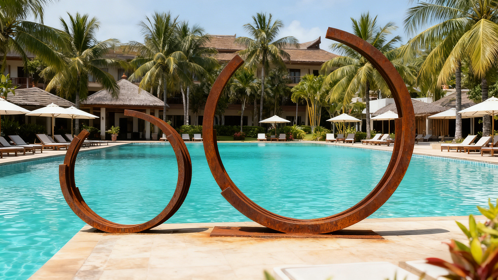 Corten Steel Poolside Sculpture 6