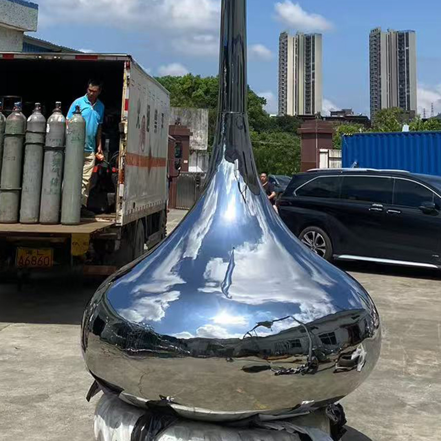 Stainless Steel Suspended Sculpture 6.2m | Mirror Polished Hanging Artwork for Luxury Lobby Decoration - Image 3