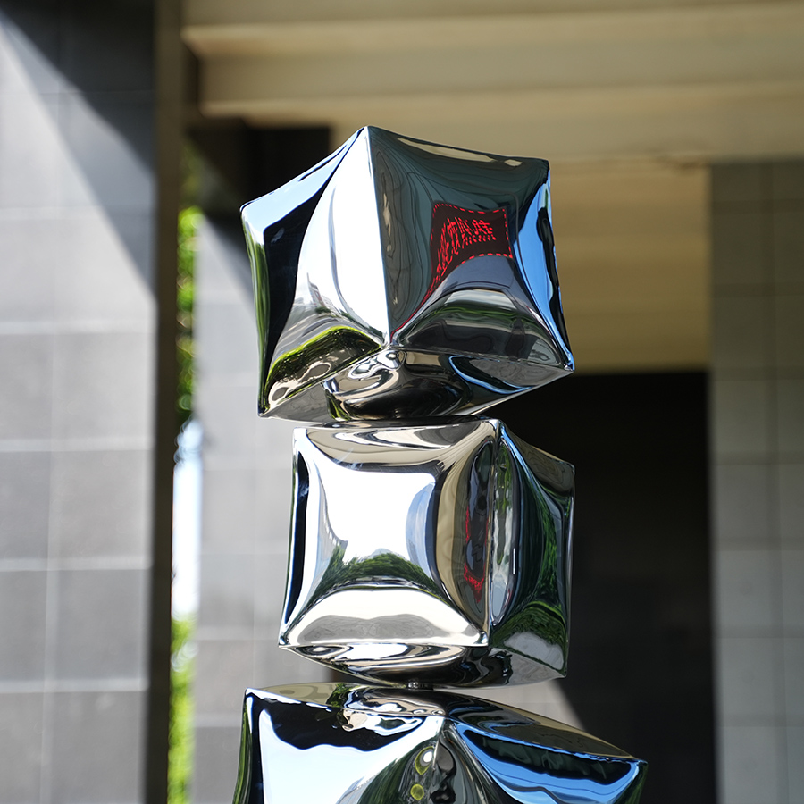 Steel Stacked Cube Sculpture 2
