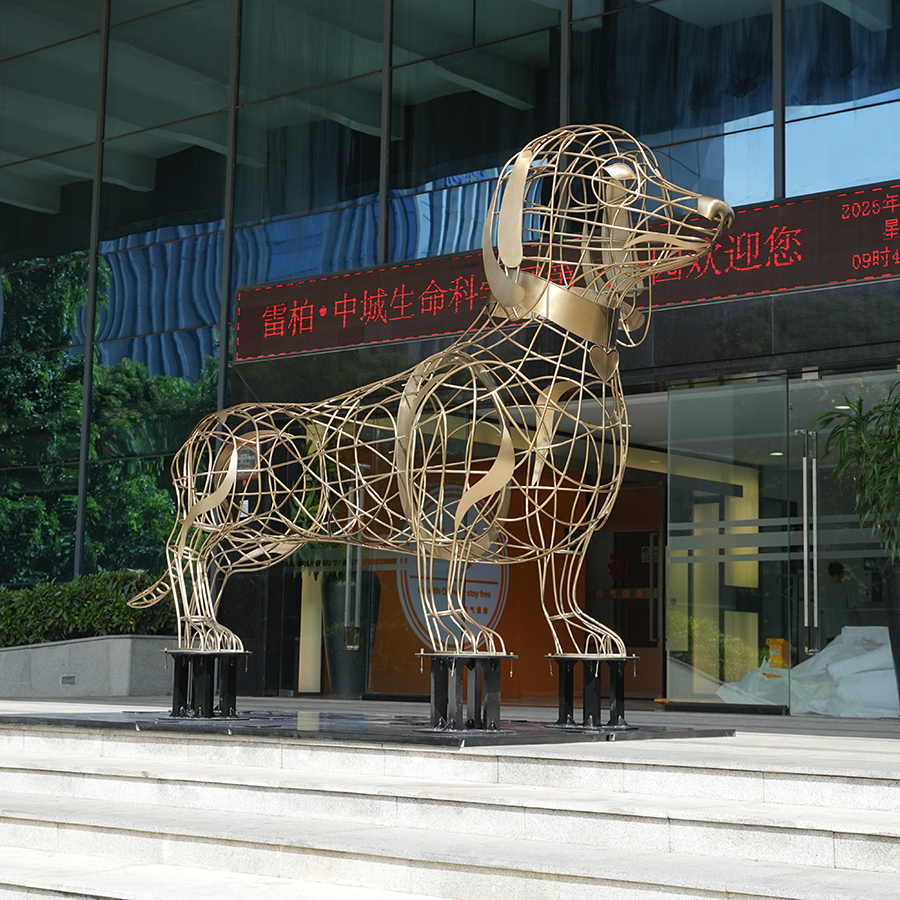 Stainless Steel Dachshund Sculpture for Outdoor Landscape & Public Art Decor - Image 3