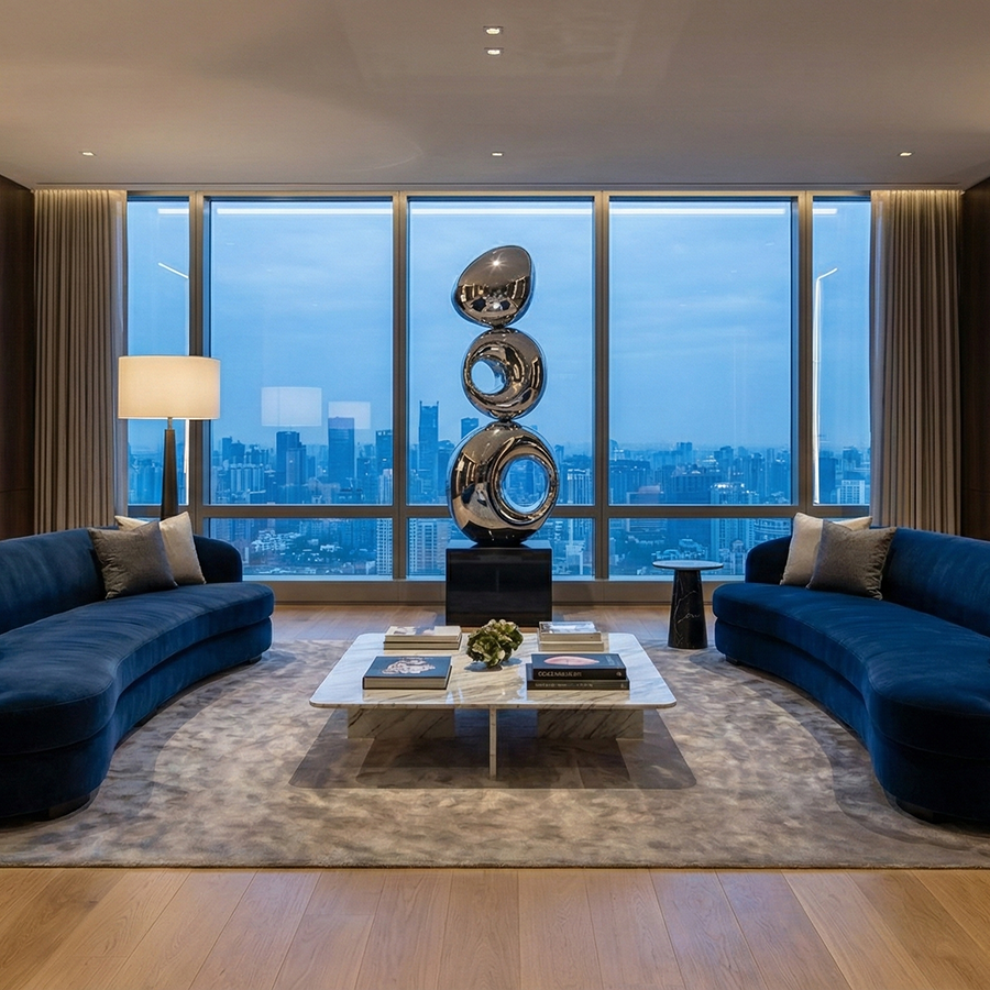 Mirror Polished Stainless Steel Abstract Sculpture for Luxury Interior Decor - Image 3