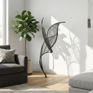 Abstract Stainless Steel Black Sculpture for Interior Decor 4 Abstract Stainless Steel Ribbon Sculpture for Interior Decor | Modern Metal Art Installation