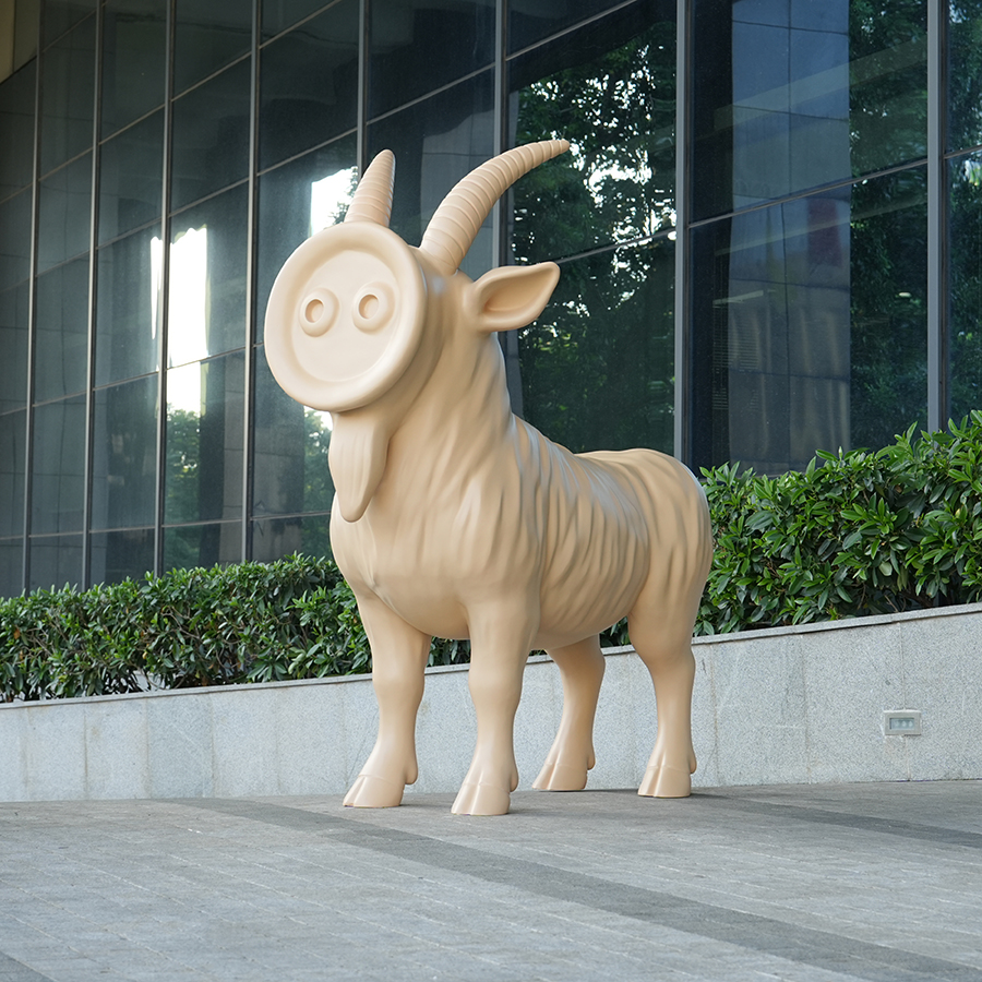 Modern Fiberglass Animal Sculpture for Interior Decor – Contemporary Goat Art Statue - Image 2