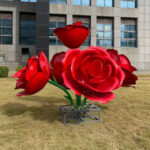 Large Red Rose Stainless Steel Sculpture for Outdoor Public Art 1 Large Red Rose Stainless Steel Sculpture for Outdoor Public Art & Commercial Landscapes