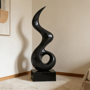 Modern Abstract Stainless Steel Sculpture for Interior Decor 1 Modern Abstract Stainless Steel Sculpture for Interior Decor – Black Polished Art Sculpture