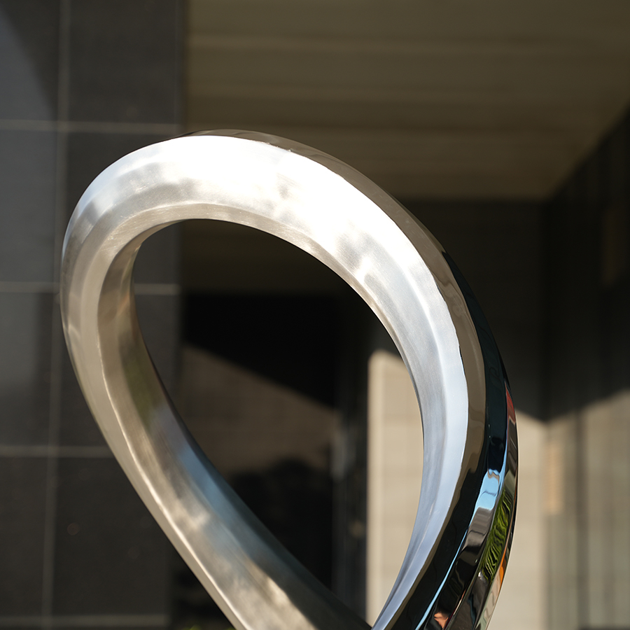 Rotating Stainless Steel Abstract Sculpture for Luxury Interiors 3
