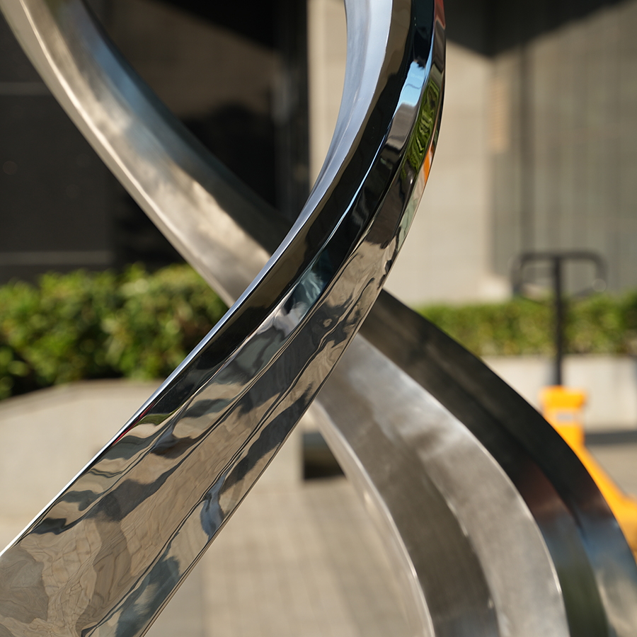Rotating Stainless Steel Abstract Sculpture for Luxury Interiors 4