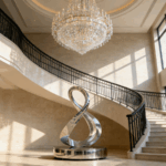 Rotating Stainless Steel Abstract Sculpture for Luxury Interiors 5