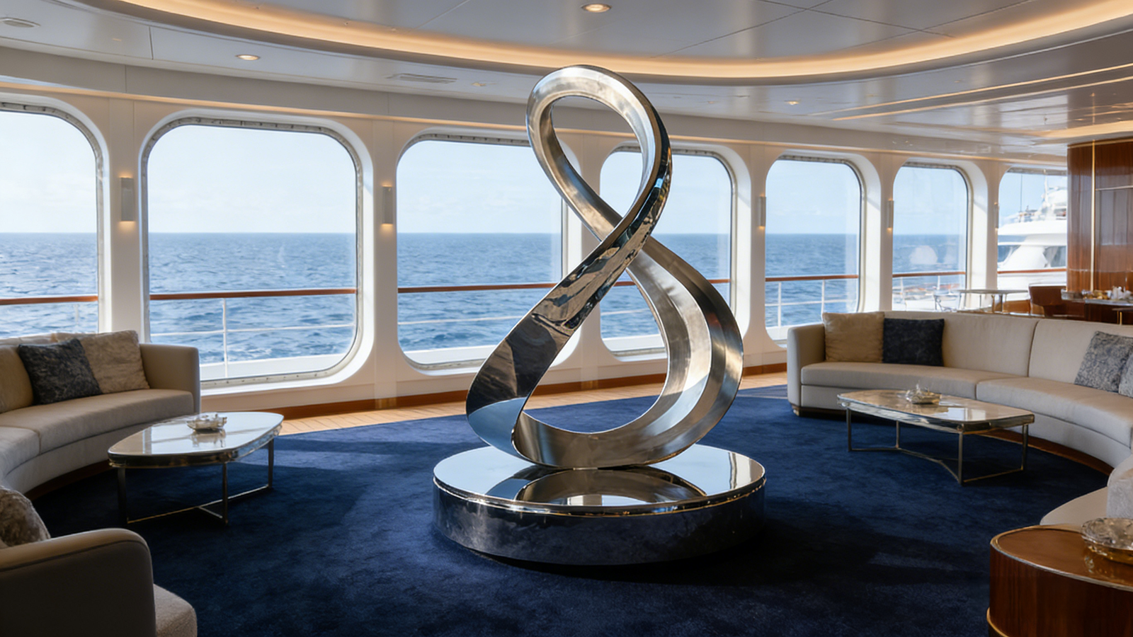 Rotating Stainless Steel Abstract Sculpture for Luxury Interiors 9