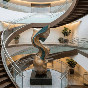 Steel Sculpture for Corporate Lobby 4 Abstract Stainless Steel Sculpture for Corporate Lobby & Commercial Interior