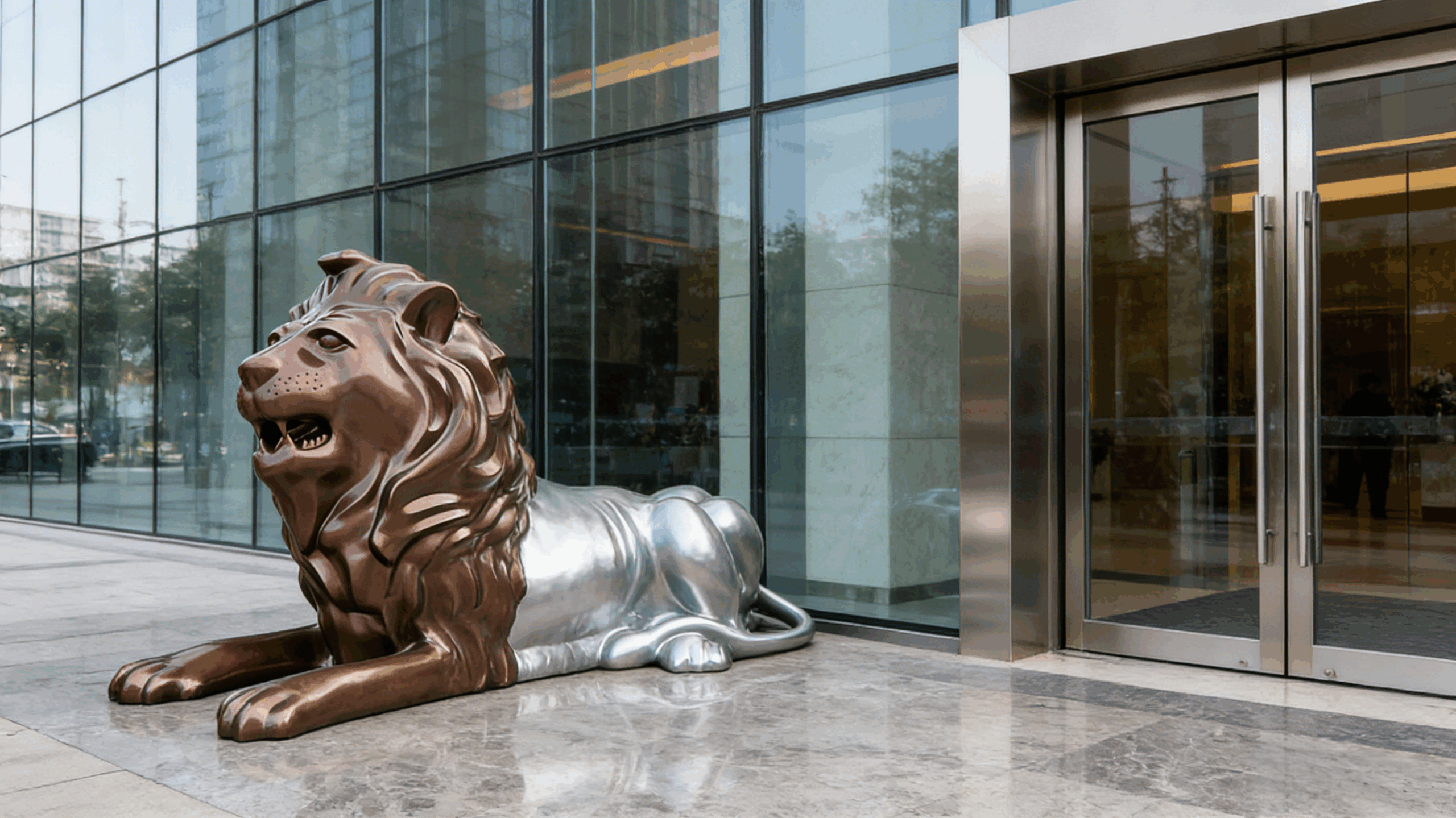 Steel Lion Sculpture 916